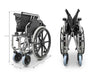 Sedia a rotelle con larghezza speciale 56 cm. Acciaio