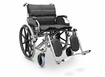 Sedia a rotelle con larghezza speciale 56 cm. Acciaio