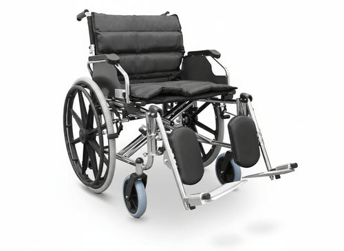 Sedia a rotelle con larghezza speciale 56 cm. Acciaio