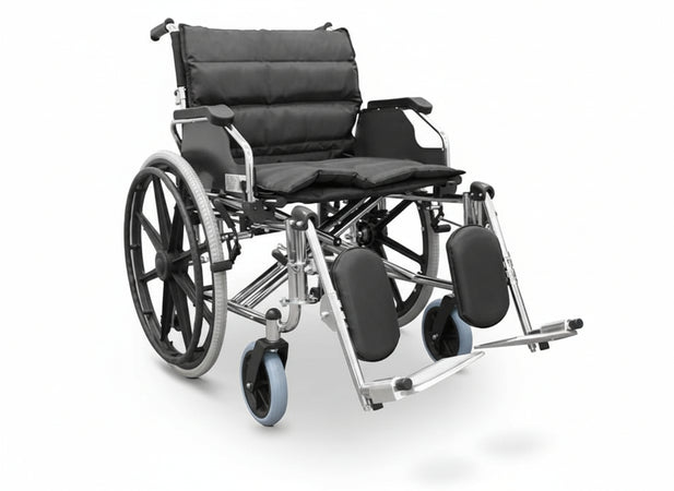 Sedia a rotelle con larghezza speciale 56 cm. Acciaio