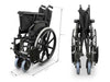Sedia a rotelle pieghevole larghezza seduta speciale di 56 cm