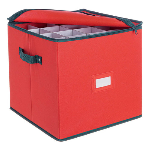 Custodia per palline in vetro, borsa decorazioni color rosso natalizie con manici