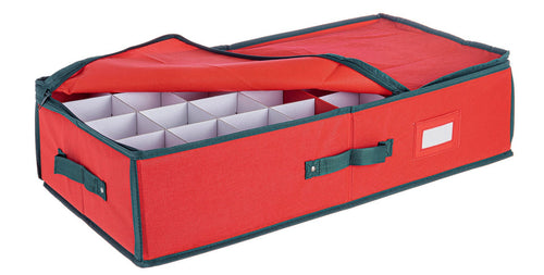 Custodia per palline in vetro, borsa decorazioni color rosso natalizie con manici