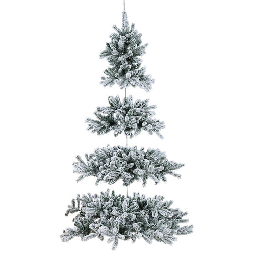 Albero di Natale pendente innevato, pino da soffitto Fiemme in PE Effetto Real Touch