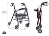 Rollator con sedia cestello e sistema frenante