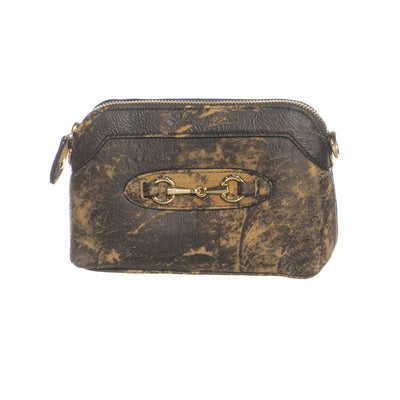 Asia - Borsa da Donna Giallo Effetto Graffiato Effetto Graffiato  In Vera Pelle