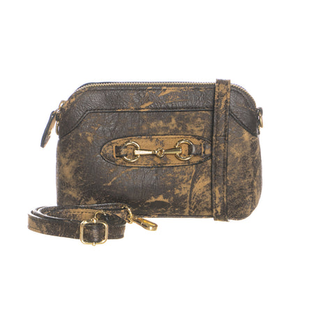 Asia - Borsa da Donna Giallo Effetto Graffiato Effetto Graffiato  In Vera Pelle
