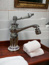Rubinetto miscelatore per BIDET bagno vintage con dettagli in ceramica cromato