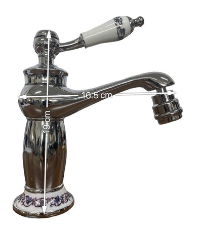 Rubinetto miscelatore per BIDET bagno vintage con dettagli in ceramica cromato