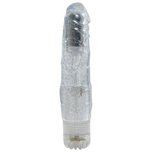 Vibratore realistico Jammy Jelly Glitter Crushy Clear 19 cm