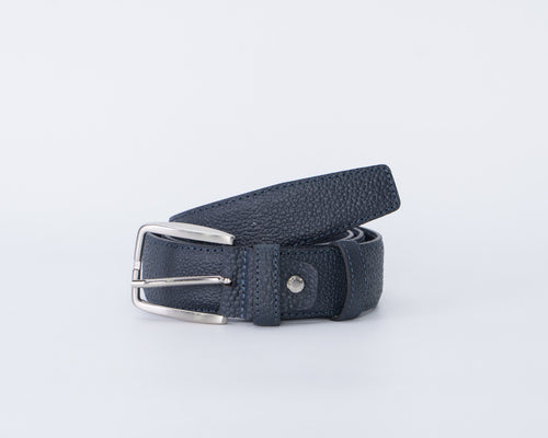 Anthony - Cintura Intrecciata Blu In Vera Pelle