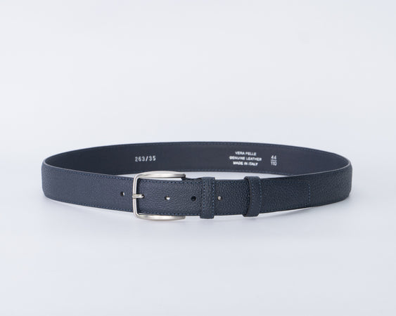 Anthony - Cintura Intrecciata Blu In Vera Pelle