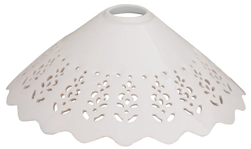 Biscottini Biscottini Piatto Paralume Ceramica Bianca Traforata Ricambio Lampadario 30x12