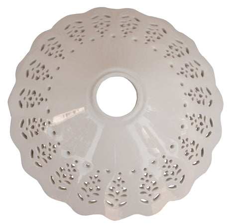 Biscottini Biscottini Piatto Paralume Ceramica Bianca Traforata Ricambio Lampadario 30x12