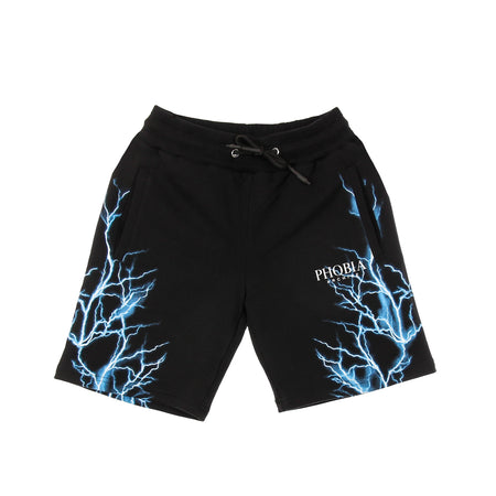 PHOBIA Pantalone Corto Tuta Uomo Light Blue Lightning Shorts Black/light Blue da uomo