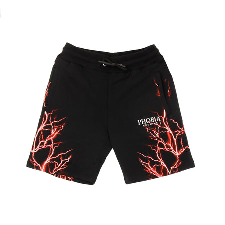 PHOBIA Pantalone Corto Tuta Uomo Red Lightning Shorts Black/red da uomo