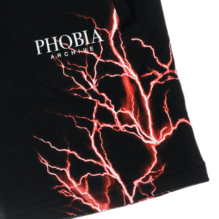 PHOBIA Pantalone Corto Tuta Uomo Red Lightning Shorts Black/red da uomo