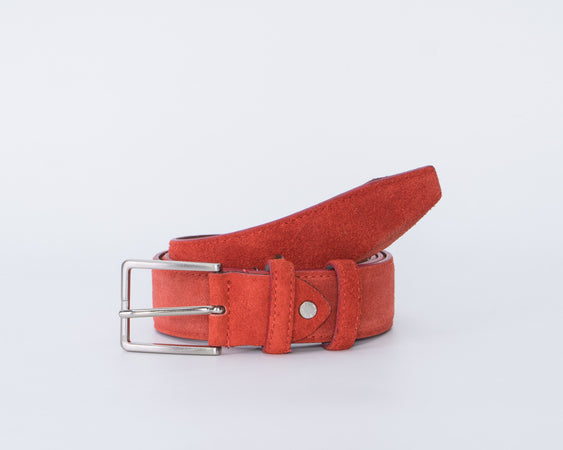 Tiss - Cintura Rossa In Vera Pelle Scamosciata