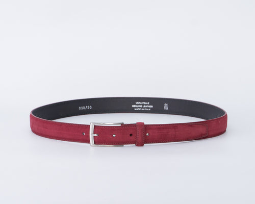 Cecilia - Cintura Bordeaux In Vera Pelle Scamosciata