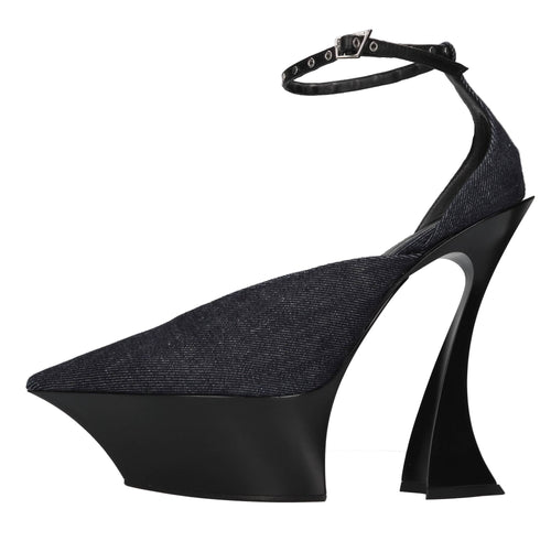 MUGLER Scarpe con Tacco Blu da donna