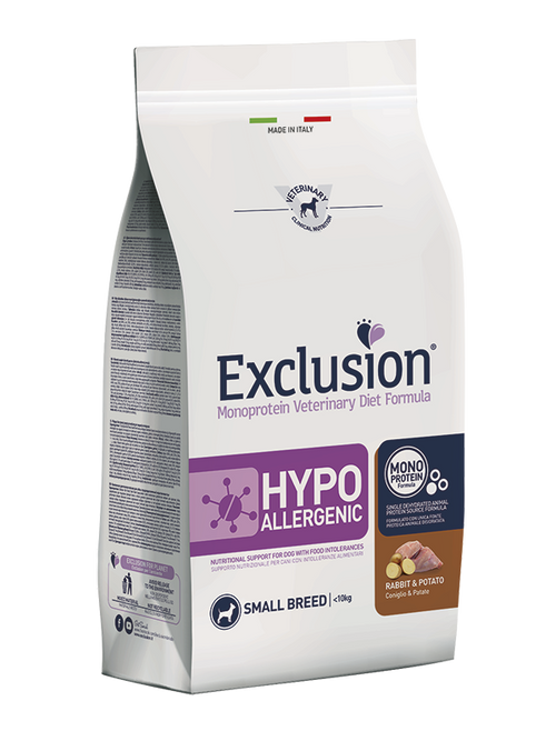 Exclusion Hypoallergenic Cani Adulti Small Breed coniglio e patate 2 kg