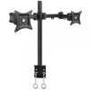 Supporto da Scrivania per 2 Monitor 13-27'' Diametro 48 mm ad Altezza Regolabile con Morsetto a C