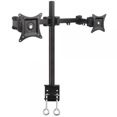Supporto da Scrivania per 2 Monitor 13-27'' Diametro 48 mm ad Altezza Regolabile con Morsetto a C