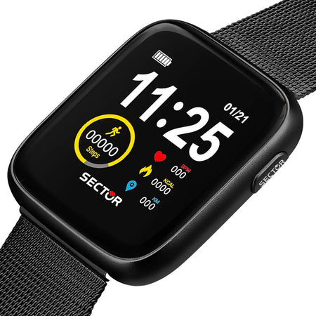 Smartwatch SECTOR S-04 multi funzione acciaio nero + cuffie