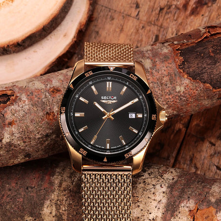 Orologio SECTOR uomo 650 datario acciaio dorato / nero