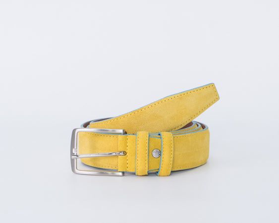 Phillip - Cintura Gialla In Vera Pelle Scamosciata