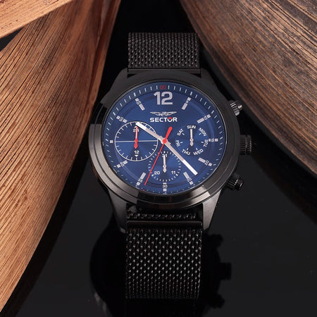 Orologio SECTOR uomo 670 multi funzione acciaio nero / blu