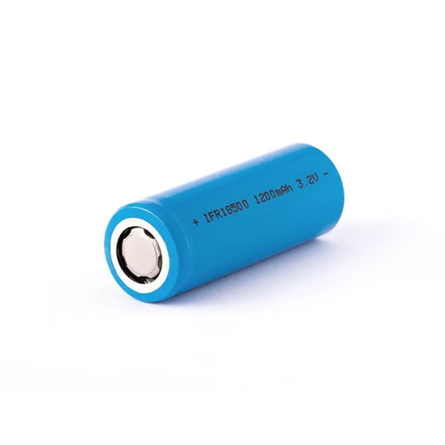 N1 18500 BATTERIA LITIO 3,7V 1200MAH Testa Piatta ricaricabile ricambio