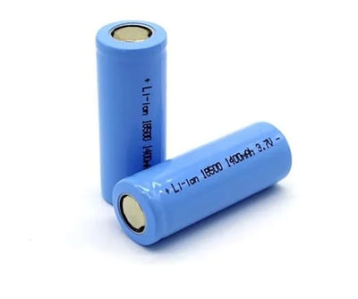 1 Pila18500 Batteria Testa Piatta LITIO 3,7V 1400MAH ricaricabile ricambio