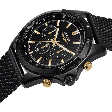 Orologio SECTOR uomo 650 cronografo acciaio mesh nero