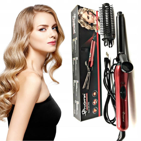 Ferro Piastra Arricciacapelli Professionale 2in1 Ricci Mossi Con Pettine Gm-2906