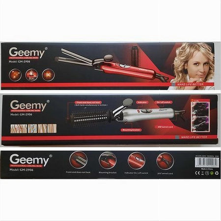 Ferro Piastra Arricciacapelli Professionale 2in1 Ricci Mossi Con Pettine Gm-2906
