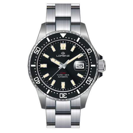 Orologio LORENZ uomo Dive Ceramic Automatico acciaio / nero