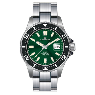 Orologio LORENZ uomo Dive Ceramic Automatico acciaio / verde