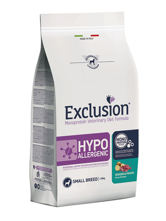 Exclusion Hypoallergenic Cani Adulti Small Breed cervo e patate 2 kg