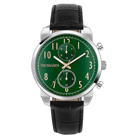 Orologio TRUSSARDI uomo T-city multi funzione pelle nera / verde