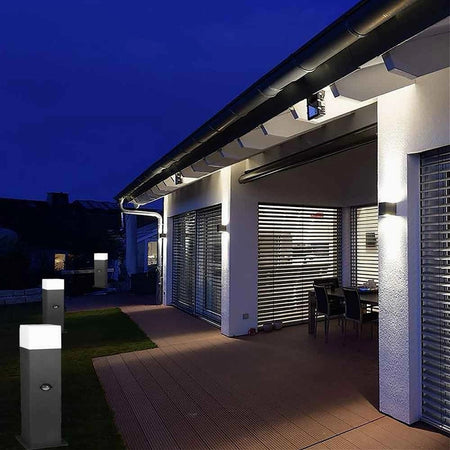 Lampione Esterno Con Sensore Movimento E27 Lampada Da Terra Lampioncino Ip44 H440