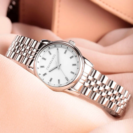 Orologio TRUSSARDI donna T-joy acciaio / bianco
