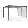 Gazebo moderno antracite Noah per giardino e veranda, pergolato scorrevole di design