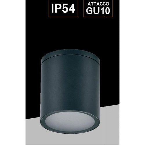 Applique Da Soffitto A Cilindro Esterno Moderno Lampada Plafoniera Gu10 Ip54 H94