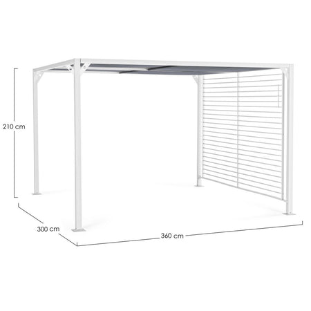 Gazebo moderno "Noah" per giardino e veranda, pergolato scorrevole di design