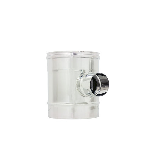 Raccordo inox a T braga MF da 100mm codino M ridotto a 80mm