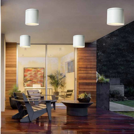 Applique Da Soffitto A Cilindro Esterno Moderno Lampada Plafoniera Gu10 Ip54 H94