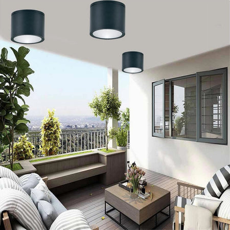 Applique Da Soffitto A Cilindro Esterno Moderno Lampada Plafoniera Gu10 Ip54 H94