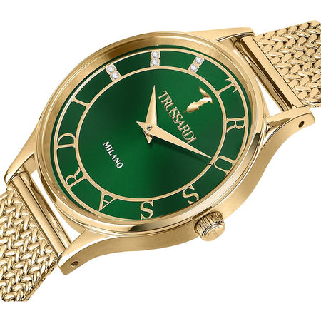 Orologio TRUSSARDI donna T-star tempo acciaio dorato / verde