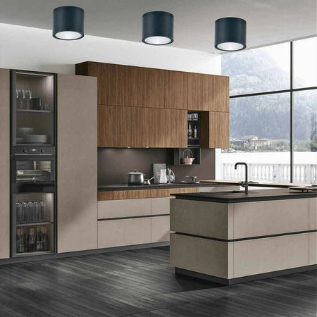 Applique Da Soffitto A Cilindro Esterno Moderno Lampada Plafoniera Gu10 Ip54 H94